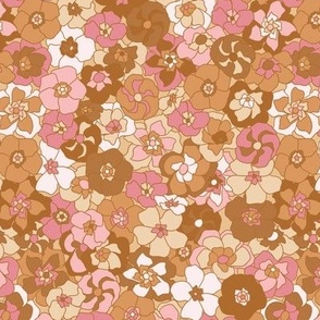 Retro Floral (7") - brown, pink, cream (ST2022RF)