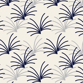Retro Dandelions Pattern | Navy Cream