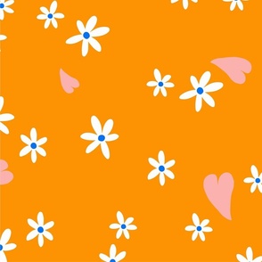 Floral Hearts- Orange
