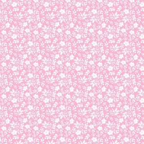 Bubblegum Pink White Ditsy Floral ©Terri Conrad Designs