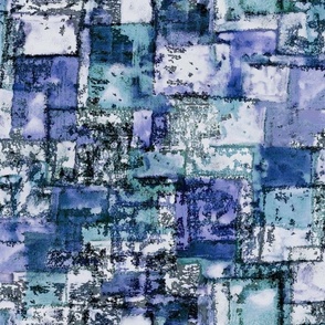 Geometric handmade with distressed texture	 blue