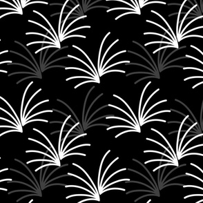 Retro Dandelions Pattern | Black White