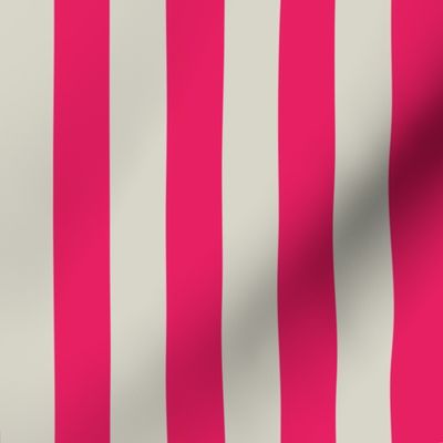 1” Vertical Stripes, Hot Pink and Taupe
