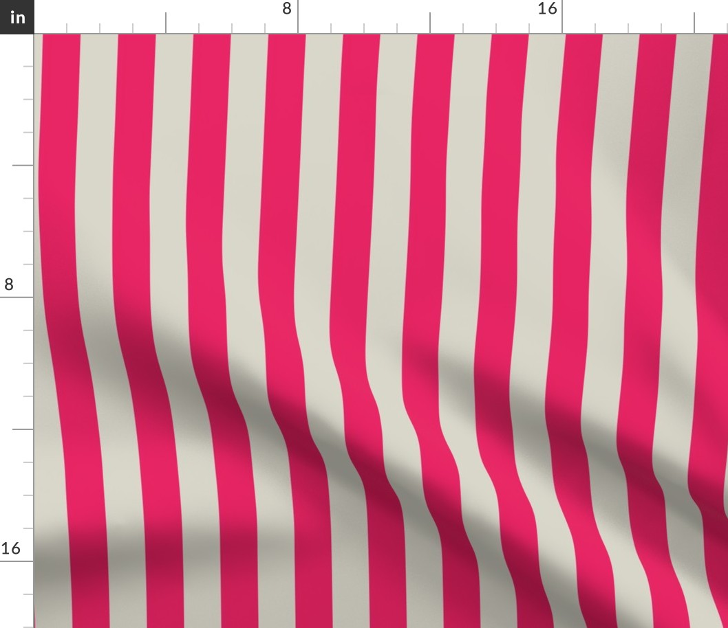 1” Vertical Stripes, Hot Pink and Taupe