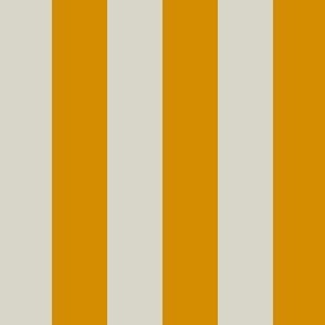 1” Vertical Stripes, Marigold and Taupe