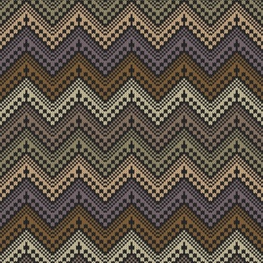 Knit   crochet zigzag multicolor neutrals