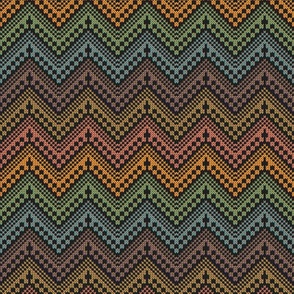 Knit   crochet zigzag multicolored brights