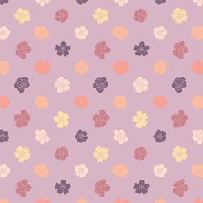 Retro Floral Polka Dots (7") - lilac, purple, orange (ST2023RFPD)