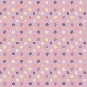 Retro Floral Polka Dots (3.5") - lilac, purple, orange (ST2023RFPD)