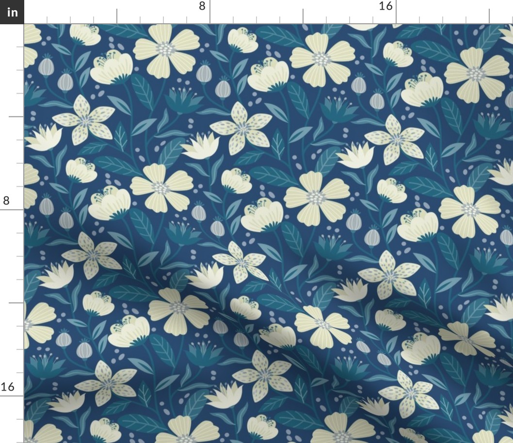 Floral | Indigo - ‘2024 SW Blues & Greens Anthology’ Palette Coordinate