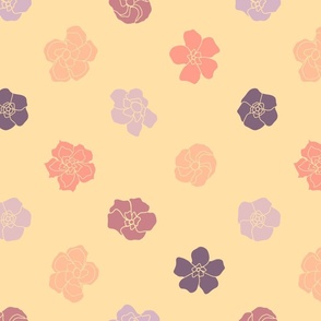 Retro Floral Polka Dots (14") - yellow, purple, orange (ST2023RFPD)