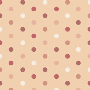 Useful Polka Dot | Peaches + Cream | Small Scale | Retro 