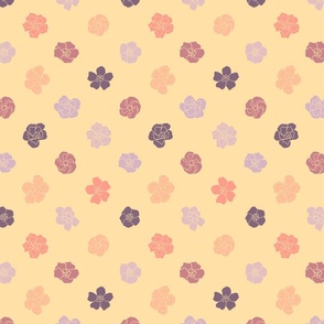 Retro Floral Polka Dots (7") - yellow, purple, orange (ST2023RFPD)