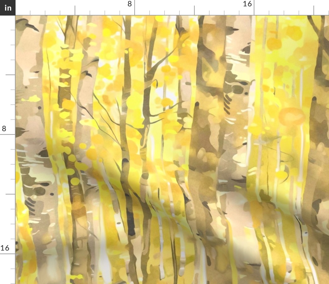 Warm Golden Birch Forest by kedoki