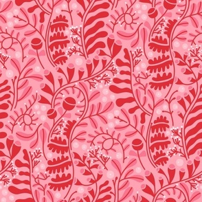 Modern Botanical - Red & Pink (Large)