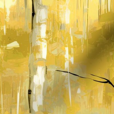 Warm Golden Birch Forest  in abstract by kedoki