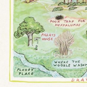1 yard 100 Acre Wood Map, Winnie-the-Pooh, 54 x36, Crib or Toddler Blanket