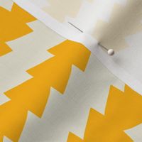 Zig Zag Zing // medium print // Cool Golden Ember Horizontal Stripes on Ivory Spark
