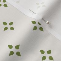 Floral Teardrops in White and Green