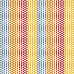 Polka Dot Palooza // small print // Primary Multicolored Circles & Stripes on Ivory Spark