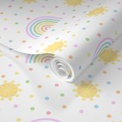 rainbow lions coordinate 3 inch small pastel rainbow yellow suns multicolor dots baby bedding nursery decor