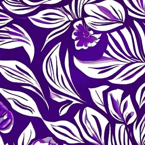 abstract white flowers and purple background