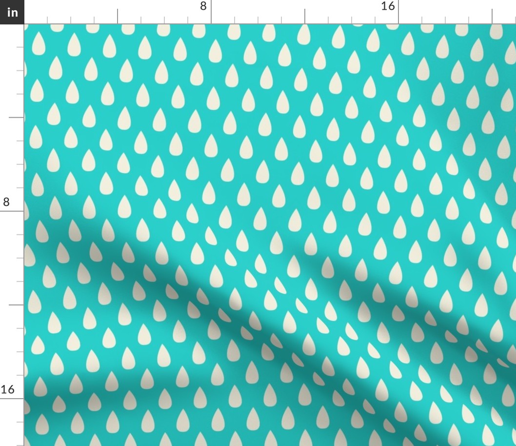 Raindance // medium print // Pop Princess Pearl Raindrops on Turquoise Temptation 