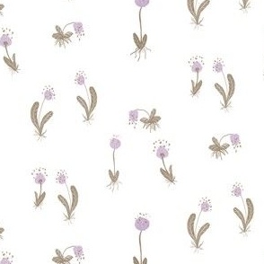 Dainty Holo Lilac Flower Circles Easter Blender Pattern on White