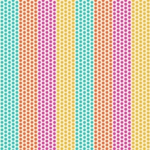 Polka Dot Palooza // small print // Tropical Multicolored Circles & Stripes on Pop Princess Pearl