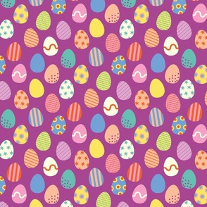 PATTERENED EASTER EGGS - PURPLE BRIGHT