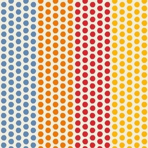 Polka Dot Palooza // medium print // Primary Multicolored Circles & Stripes on Ivory Spark