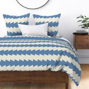 Zig Zag Zing // x-large print // Cool Sapphire Flame Horizontal Stripes on Ivory Spark