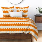 Zig Zag Zing // x-large print // Cool Sunset Inferno Horizontal Stripes on Ivory Spark