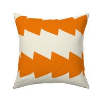 Zig Zag Zing // x-large print // Cool Sunset Inferno Horizontal Stripes on Ivory Spark