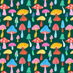 Colourful Mushrooms - Small Print