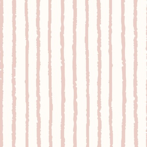 Large_Hand-Drawn Light Dusty Pink Stripes on a White Background