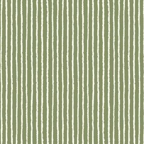 Extra Small_Hand-Drawn White Stripes on a Medium Olive Green Background