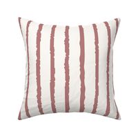 Large_Hand-Drawn Medium Dusty Pink Stripes on a White Background