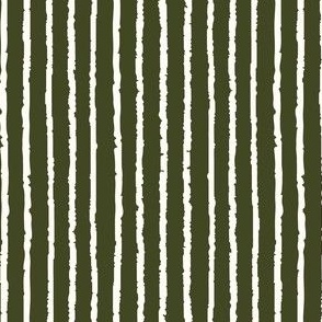 Small_Hand-Drawn White Stripes on a Dark Olive Green Background