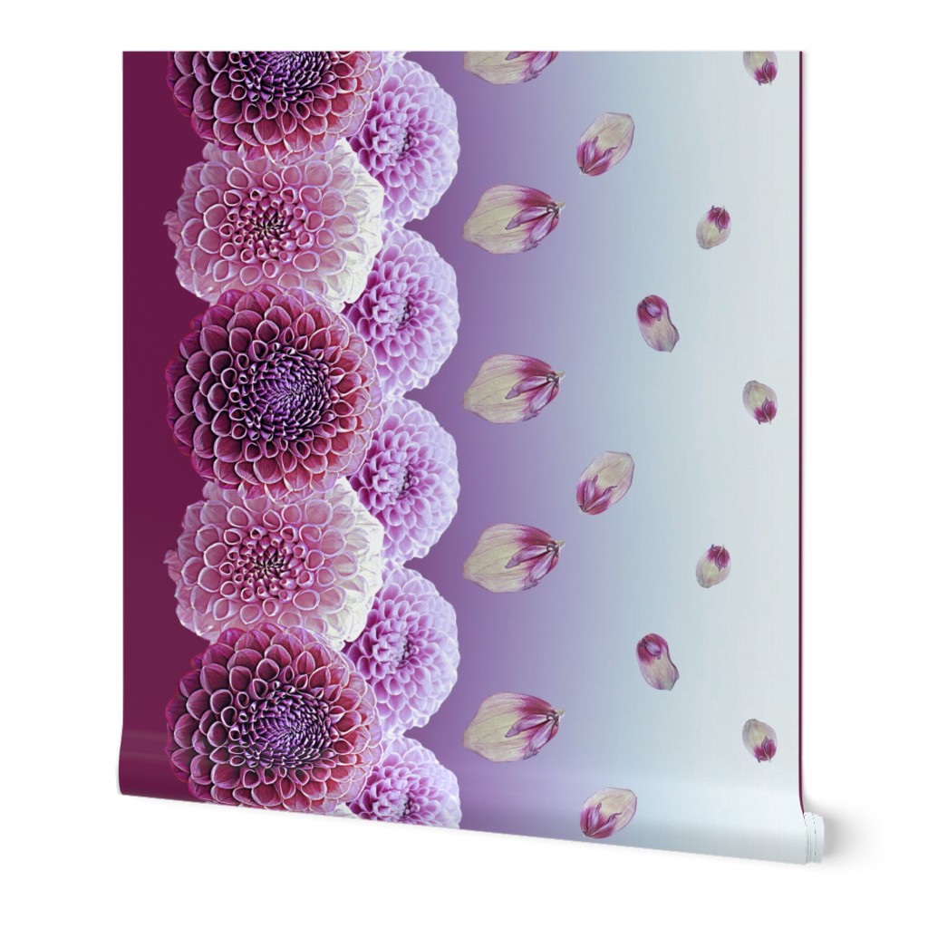 Dahlia Border Print ~ Plum Perfection