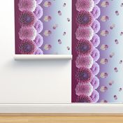 Dahlia Border Print ~ Plum Perfection