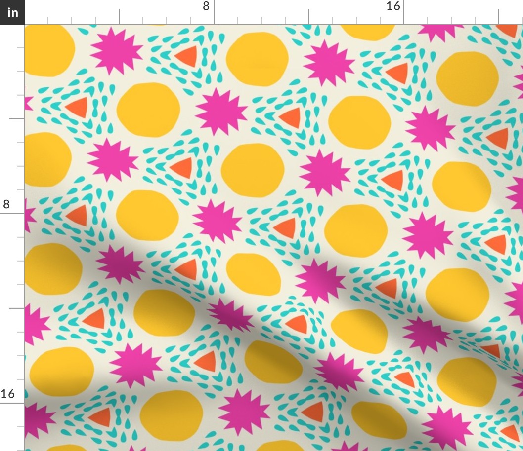 Sparky Splash // large print // Fun Tropical Colored Shapes on Pop Princess Pearl