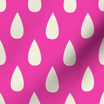 Raindance // large print // Pop Princess Pearl Raindrops on Flashy Fuchsia