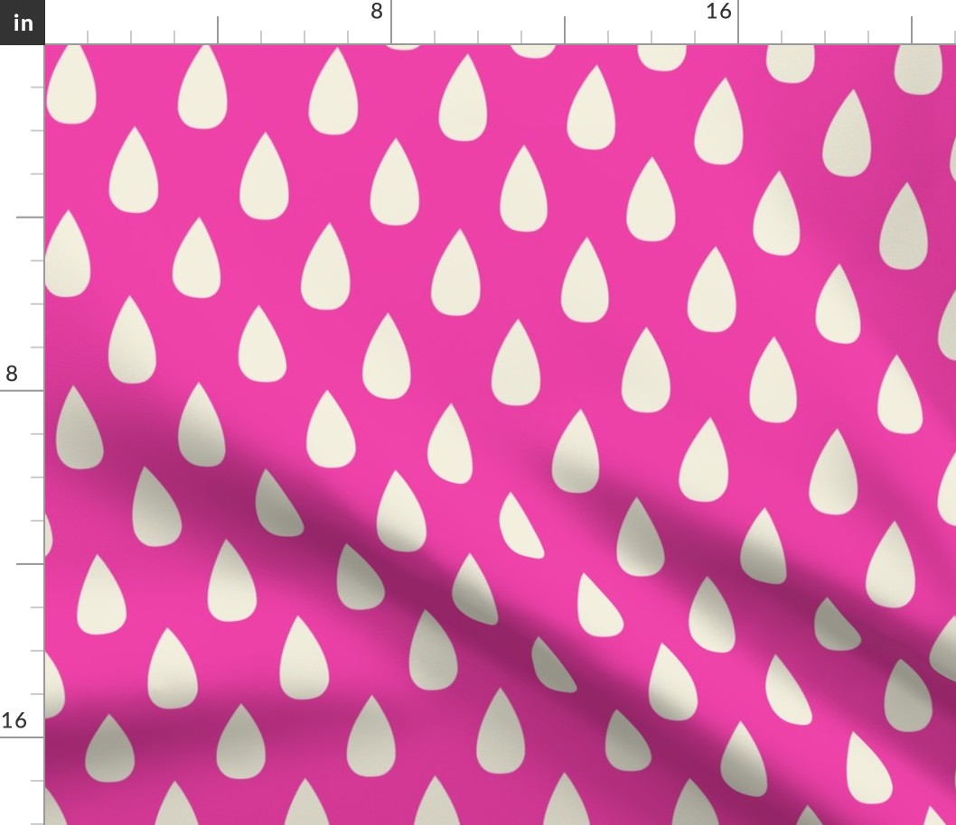 Raindance // large print // Pop Princess Pearl Raindrops on Flashy Fuchsia