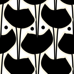 Bold Minimalism Black, White And Cream Poppy - Scandi.