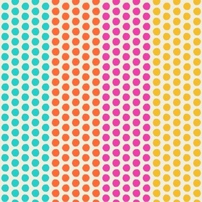 Polka Dot Palooza // medium print // Tropical Multicolored Circles & Stripes on Pop Princess Pearl