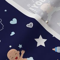 Navy Blue Baby Boy Nursery / Its a boy / neutral baby boy / modern baby / baby blue