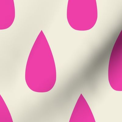 Raindance // x-large print // Flashy Fuchsia Raindrops on Pop Princess Pearl