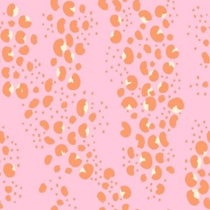 Pastel Orange Leopard spots on light pink