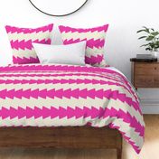 Zig Zag Zing // x-large print // Cool Flashy Fuchsia Horizontal Stripes on Pop Princess Pearl